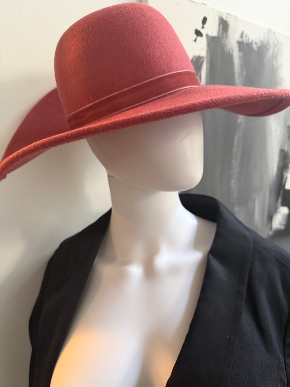 a new day Wide Brim Felt Hat - salmon mauve